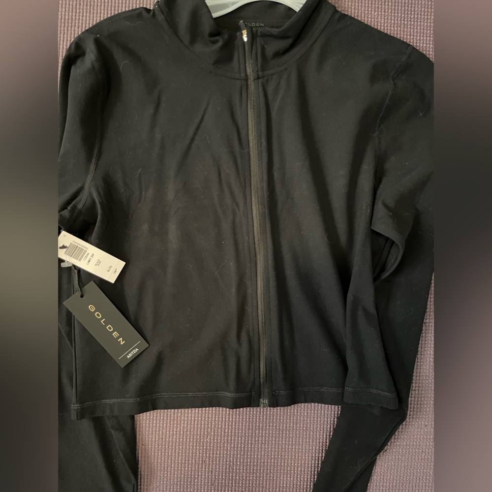 Golden Black Zip-Up Jacket